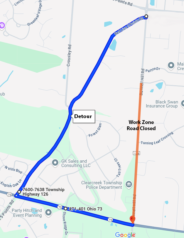 map of detour